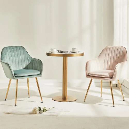 Ghế bàn ăn, cafe nệm nhung chân mạ vàng: SG - E01-1 - $hienthicat